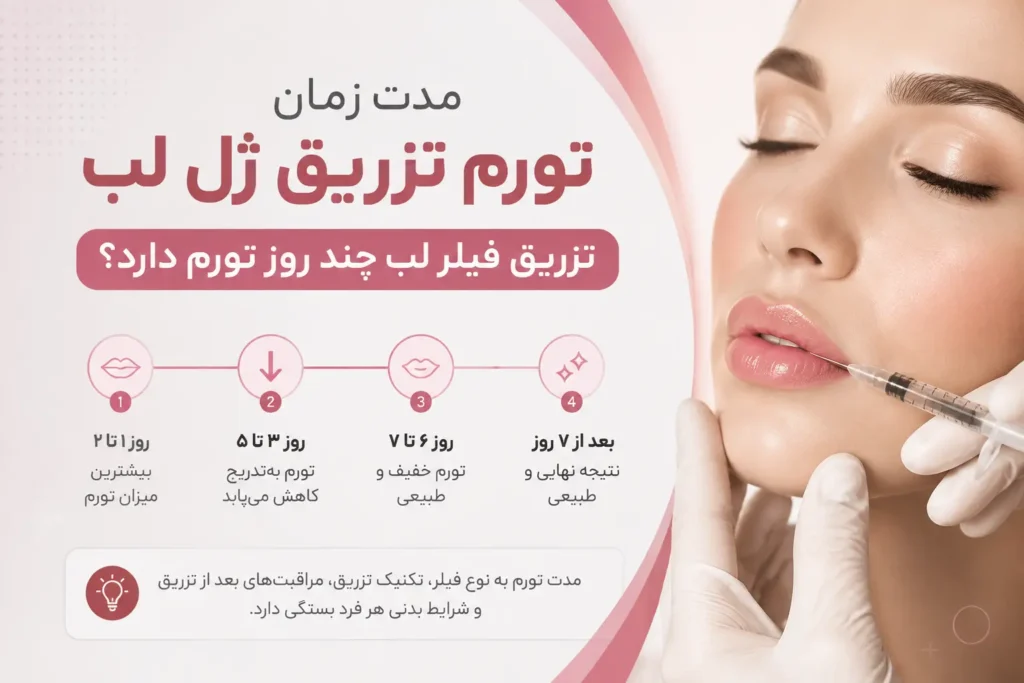 مدت زمان تورم تزریق ژل لب؛ تزریق فیلر لب چند روز تورم دارد؟